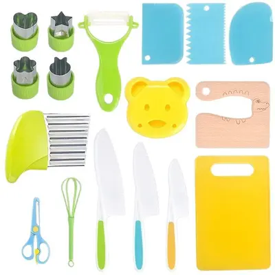 Children's plastic safety knife set for pretend play kitchen - 7