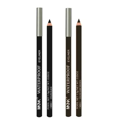 MKNK Waterproof Wood-Cased 2-in-1 Eyeliner and Eyebrow Pencil
