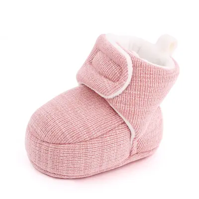 Solid Color Baby Cotton Shoes, Anti-Slip Soft Sole Thermal Footwear - 7