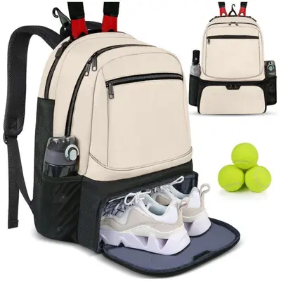 Racket Backpack, Large Capacity, Separate Shoe Compartment - 8