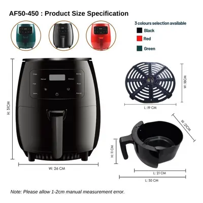 Air Fryer Ev Tipi Büyük Kapasiteli Dokunmatik Dış Ticaret Hava Fritözü Çok Fonksiyonlu Patates Kızartma Makinesi Akıllı Elektrikli Fritöz