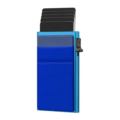 Sınır ötesi yan itmeli otomatik kart çıkarmalı alüminyum alaşımlı erkek cüzdanı RFID anti-manyetik ince kredi kartı tutucu cüzdan S124 - 10