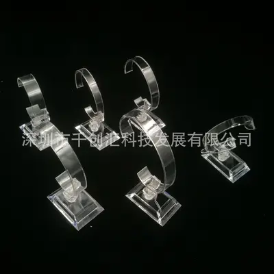 Acrylic watch display stand with C-ring