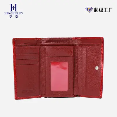 Women's Crocodile Pattern Short Tri-fold Wallet with Large Coin Compartment - 5