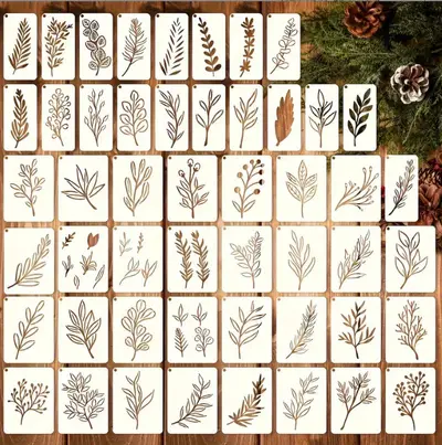 Washable PET Graffiti Stencil for Flower and Plant Painting - 11
