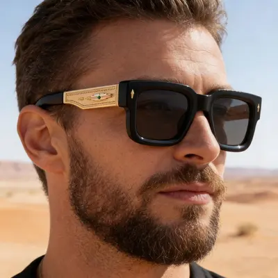 Neue modische eckige Sonnenbrille im europäisch-amerikanischen Stil für Herren, Retro-Design mit hochwertiger Optik, Outdoor-Sonnenschutz, Herren-Sonnenbrille, grenzüberschreitende Brille