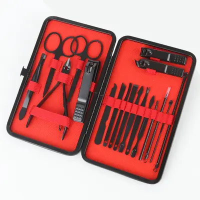 黑色7件套美甲工具家用修甲美容套指甲剪套装现货礼品指甲刀套装 - 12