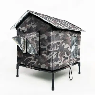 Outdoor Waterproof Foldable Elevated Cat House for Stray Cats, All-Season - 10