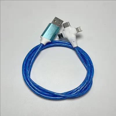 Araba kullanımı için üçü bir arada ışıklı veri kablosu, Apple type-c ışıklı taşınabilir çok bağlantı noktalı ışıklı hızlı şarj flaş şarjı için uygundur