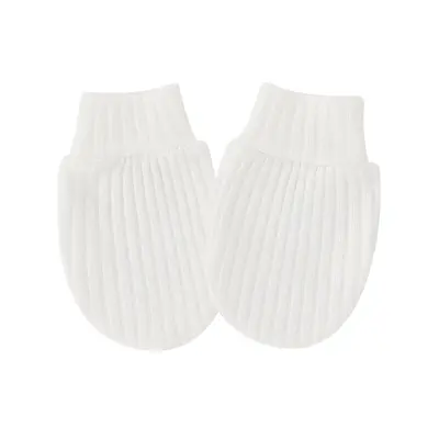Newborn Anti-Scratch Face Gloves with Ribbed Edge and Foot Covers - 8