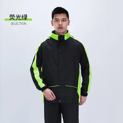 Oxford Cloth Two-Piece Raincoat Set Black Cycling and Work - 11