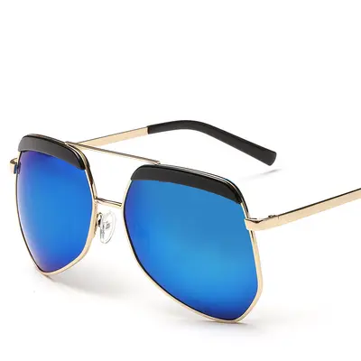 Unisex Polarized Sunglasses, Grey Lens, Colorful Mirror Coating, Model 6035 - 7