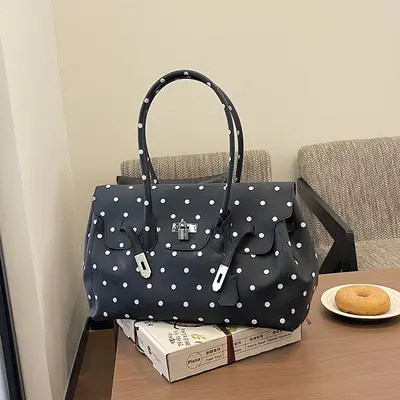 Polka Dot Jelly Tote Bag, Large Capacity Commuter Underarm Bag