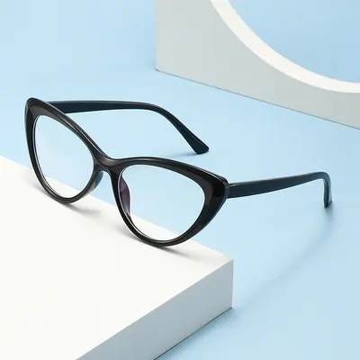 Triangle Cat-Eye Glasses Frame, Ultra-Lightweight, Prescription Lenses Available - 1
