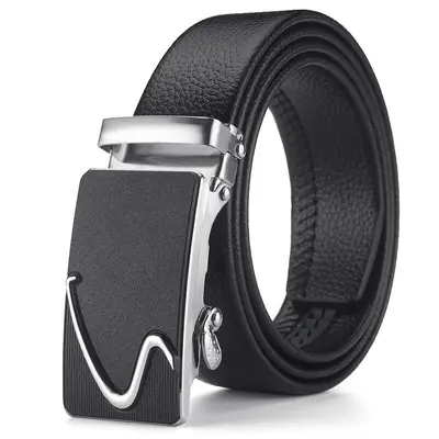 Men's Synthetic Leather Belt Amazon AliExpress Automatic Buckle Versatile Pants Belt Foreign Trade Cross-Border