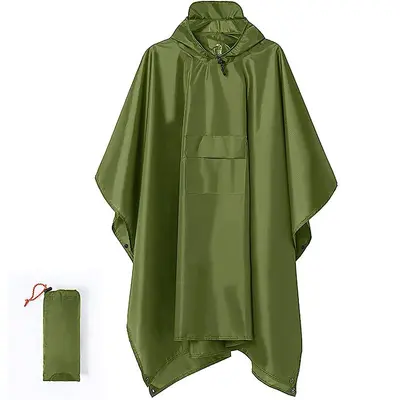 3-in-1 multifunctional poncho raincoat for cycling, outdoor hiking and mountaineering, waterproof breathable adult tactical poncho - 8