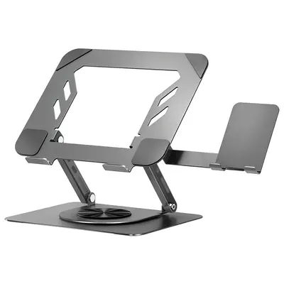 360-Degree Rotatable Laptop Stand with Phone Holder, Foldable - 7