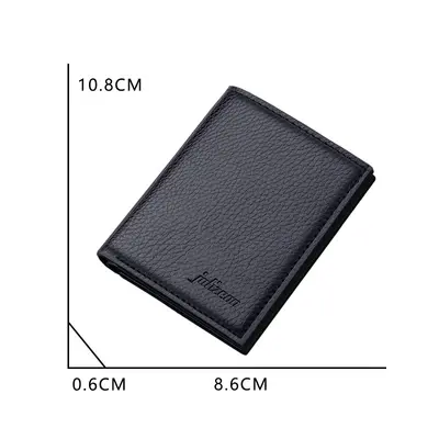 Dik Model Erkek Deri Cüzdan, Fermuarlı, Ultra İnce - 3