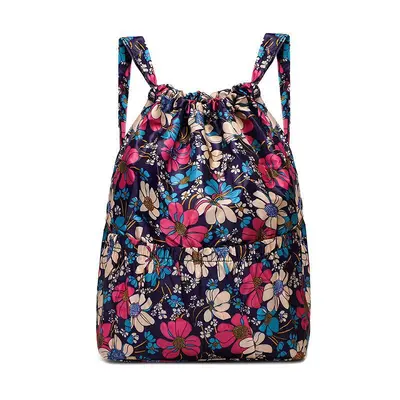 Women's sports backpack, nylon, drawstring, mother bag - 7