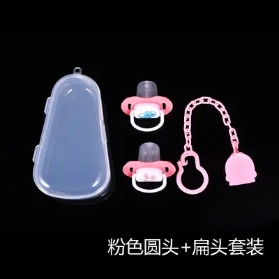 Baby pacifier set with silicone pacifier and chain, cartoon design - 7