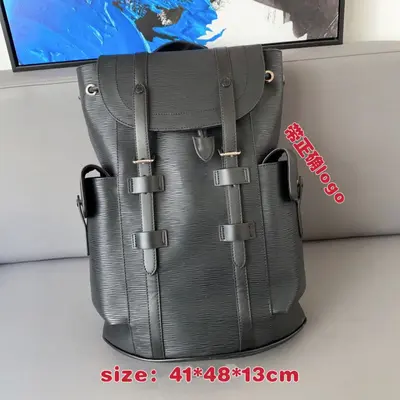 Men's Large Capacity Backpack with Laptop Compartment, Classic Monogram - 11
