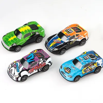Alloy Mini Tinplate Toy Car with Graffiti Design