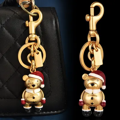 3D Christmas Bear Keychain, Bag Charm