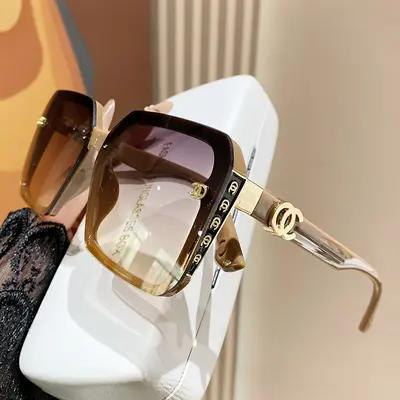 Women's Large-Frame Anti-UV Sunglasses for Round Faces - 5