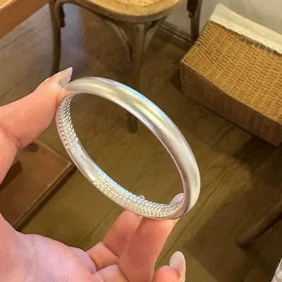 Guifei breites mattiertes Armband versilbert - 11