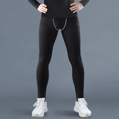 速干裤男冬季保暖运动紧身裤压缩青少年健身训练跑步长裤打底秋裤 - 9