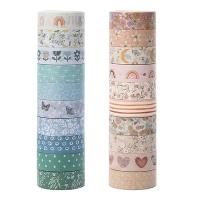 Boho Washi Tape Set, 20 Rolls, DIY Decorative - 8