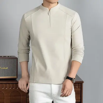 Men's Thermal Long-Sleeve Base Layer, Half Turtleneck, Zipper - 7