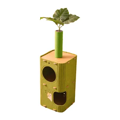 Compact Cat Tree with Scratching Posts, Small Footprint for Large Cats - 8