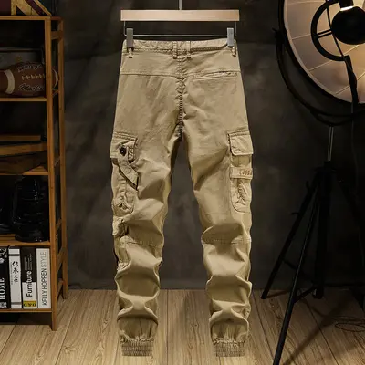 Men's Retro Hong Kong Style Cargo Pants Loose Harem Trousers