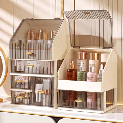 Vanity organizer with lipstick drawer, dustproof