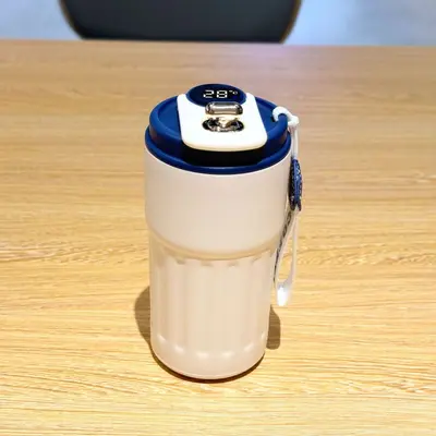 316 Stainless Steel Smart Coffee Mug, Thermos with Carry Strap - 9
