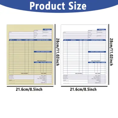 Job Invoice Forms, Carbonless Copy Order Receipt Forms - 6