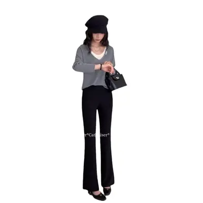 CatKaiser® Damen Schlankbein-Schlaghose, High Waist, elastisch - 6