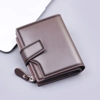 Vertical Men's Wallet, Short Trifold Leather Wallet with Multiple Card Slots - 8