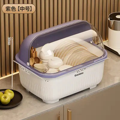 Kitchen cabinet with lid, dishware storage, dustproof - 8