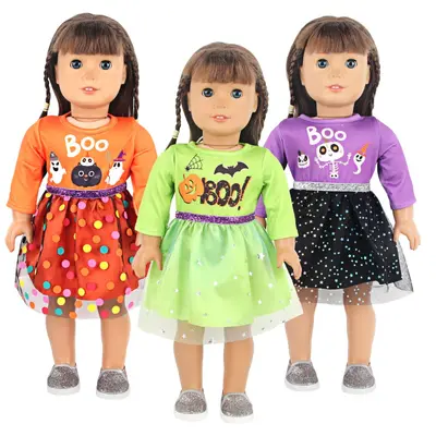 Puppenkleidungsset 18 Zoll American Girl mit Halloween-Hexenhut