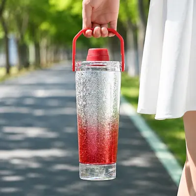 Ice-Crack Pattern Stainless Steel Shaker Insulated Bottle, Large Capacity - 11