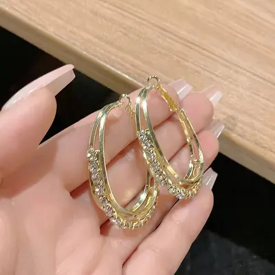 Heart-shaped minimalist design earrings, women's fashion - 11