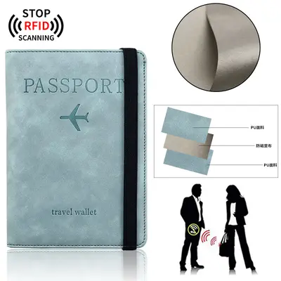 Grenzüberschreitender beliebter Punkt RFID-Reisepassetui aus PU-Leder, multifunktionales SIM-Kartenhalter-Dokumentenetui mit Lederhülle