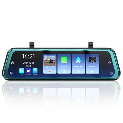 10 inç dash cam çift lens CarPlay HD dikiz aynası WiFi - 6