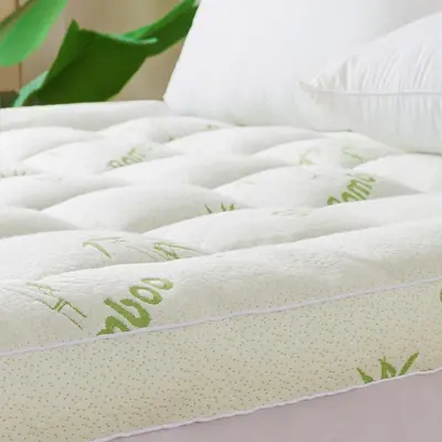Bambu Elyaf Dolgulu Yatak Koruyucu Pedi, Kaymaz, 450 gsm