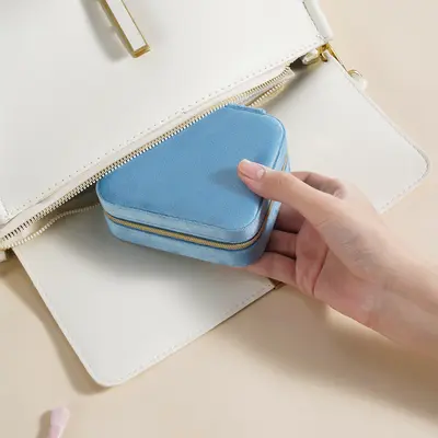 Travel Hair Accessories Storage Mirror Jewelry Box Velvet Ring Bracelet Gift Jewelry Box Necklace Storage Box