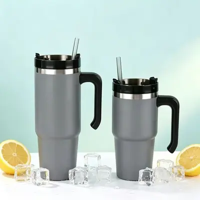 Autothermobecher, 20oz und 30oz, 304 Edelstahl, mit Griff und Strohhalm - 12