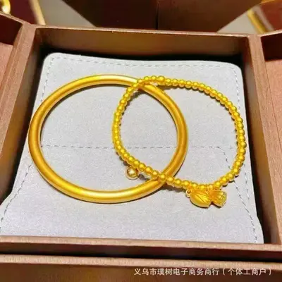 Sand Gold Women's Bracelet, Antique Craft, Solid, Fade-Resistant - 2