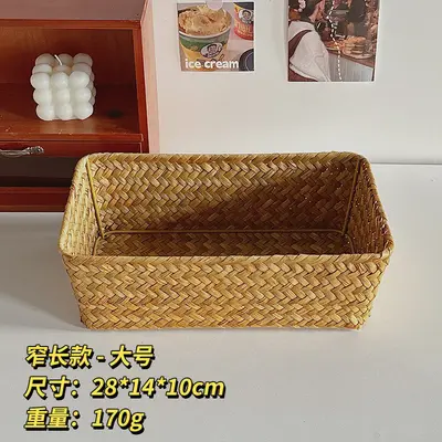 Rechteckiger Aufbewahrungskorb aus Geflecht, minimalistisch, Schreibtisch - 11